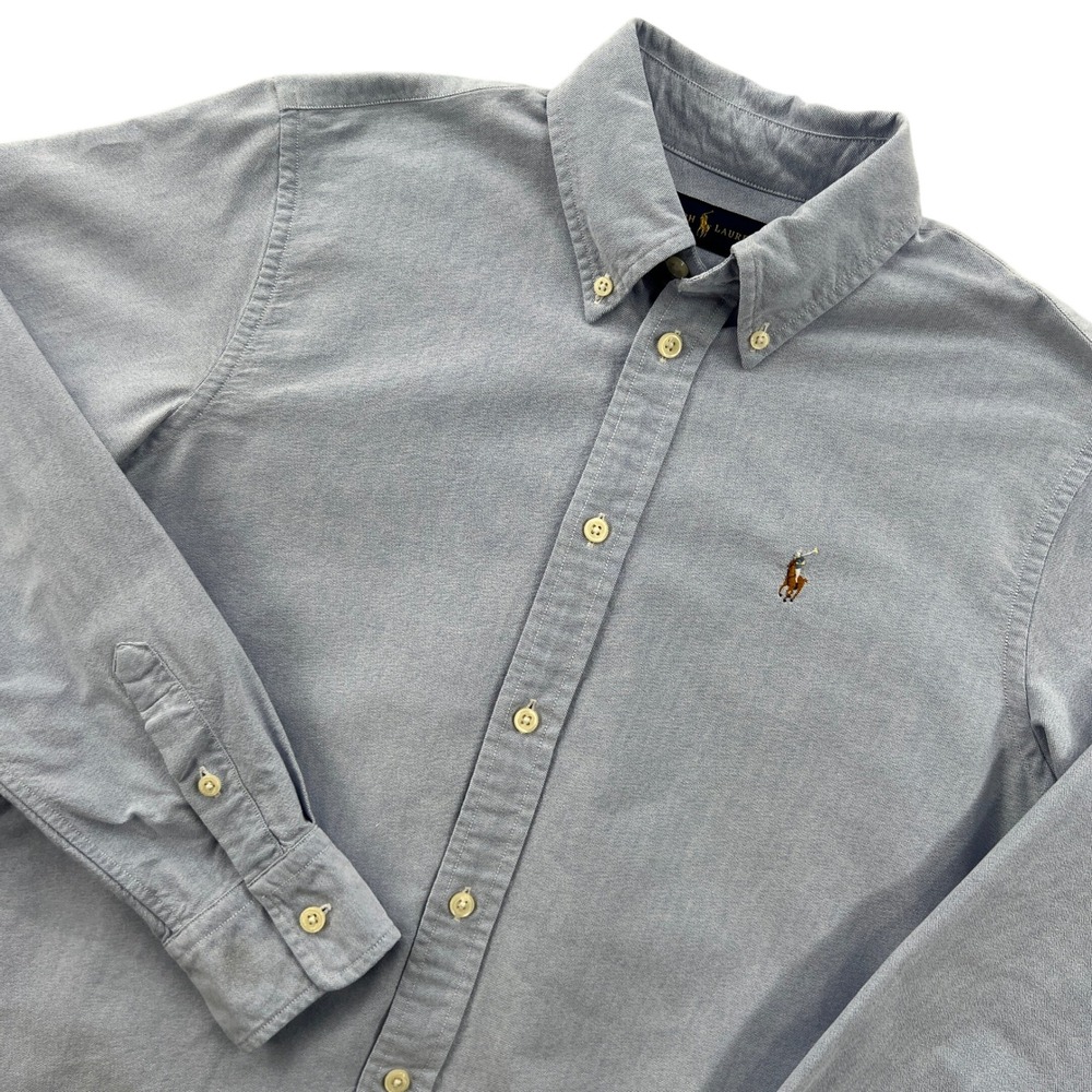 Ralph Lauren Oxford Cloth Button Down Shirt Men S Blue Long Sleeve OCBD Ivy Prep